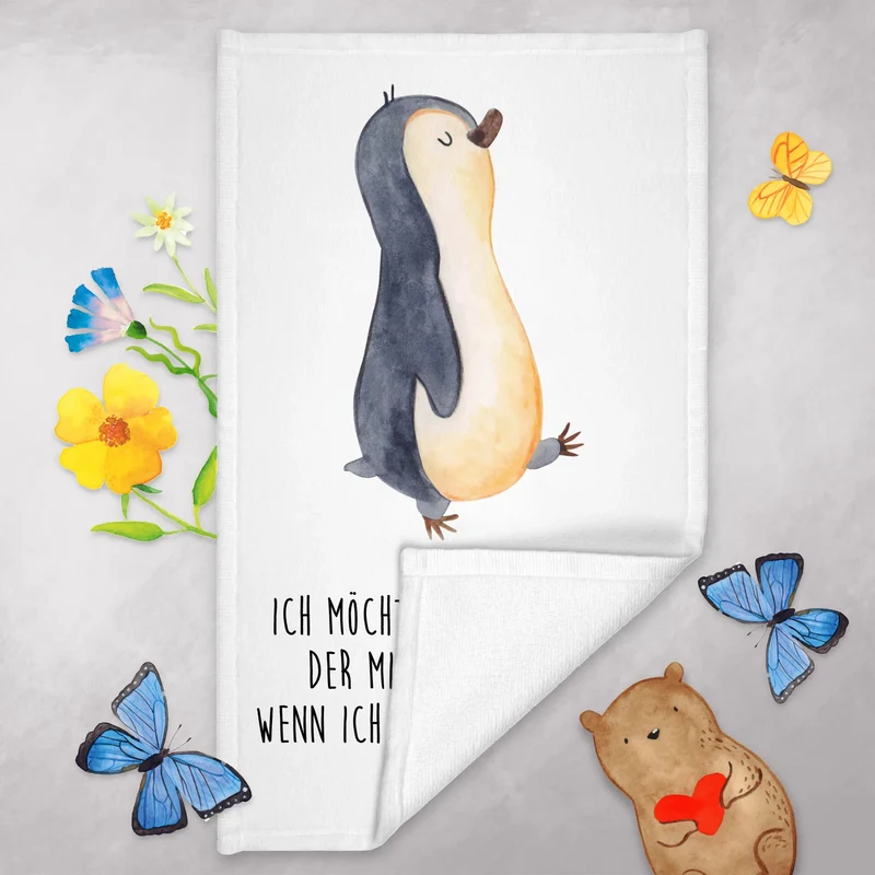 Gästehandtuch Pinguin marschieren