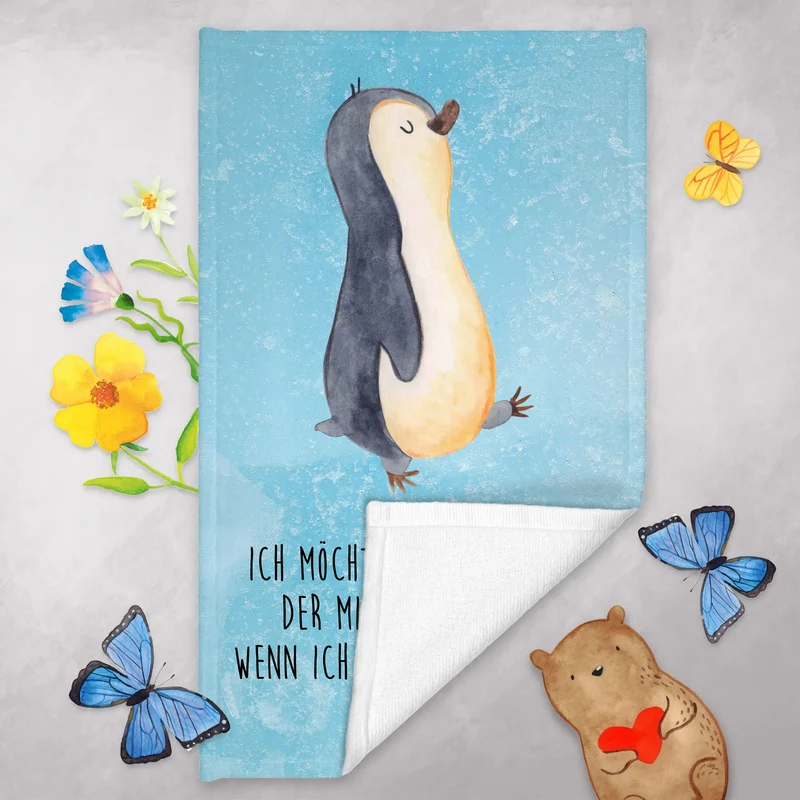 Gästehandtuch Pinguin marschieren