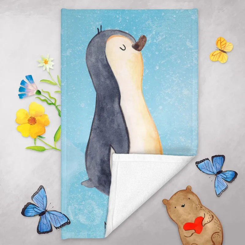 Gästehandtuch Pinguin marschieren