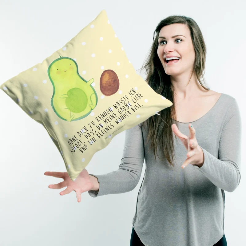 40x40 Kissen Avocado Kern rollt