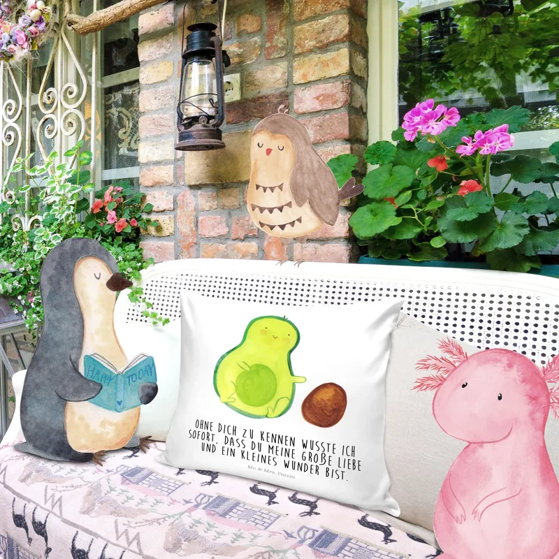 40x40 Kissen Avocado Kern rollt