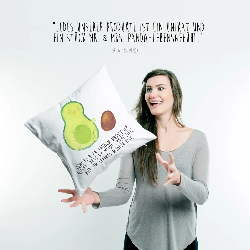 40x40 Kissen Avocado Kern rollt