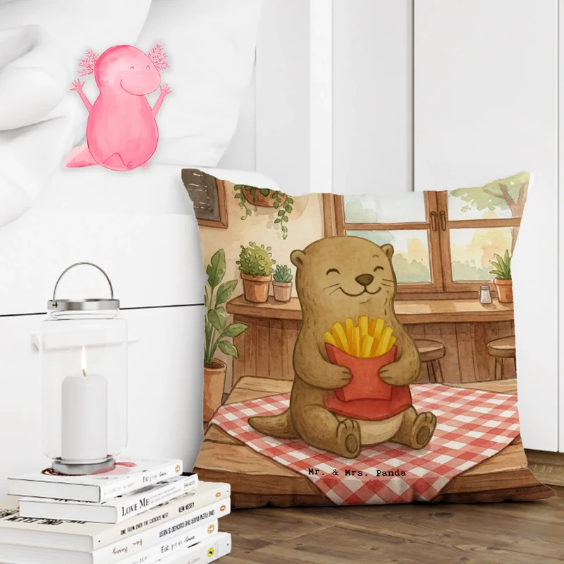 40x40 Kissen Otter Pommes Design