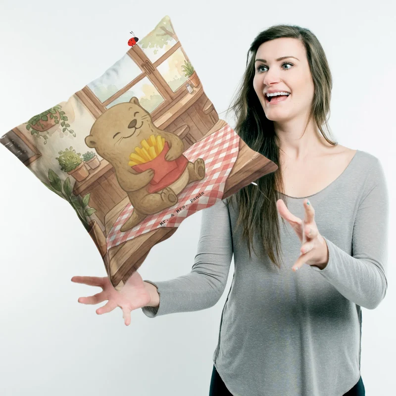 40x40 Kissen Otter Pommes Design