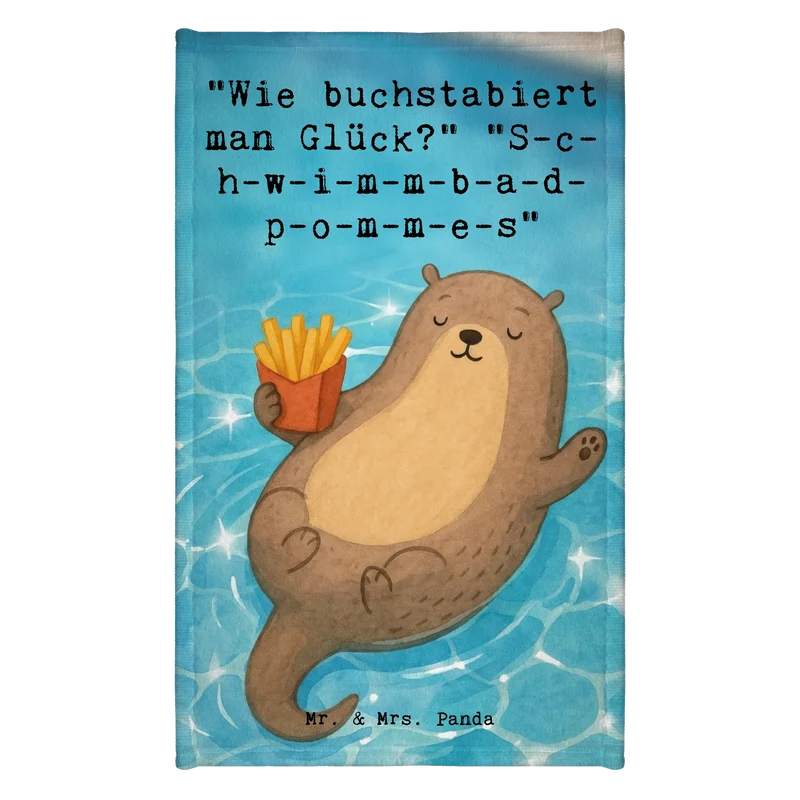 Gästehandtuch Otter Schwimmbad Pommes Design