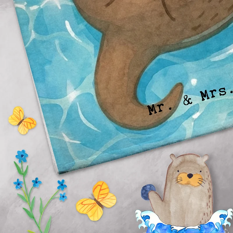 Gästehandtuch Otter Schwimmbad Pommes Design