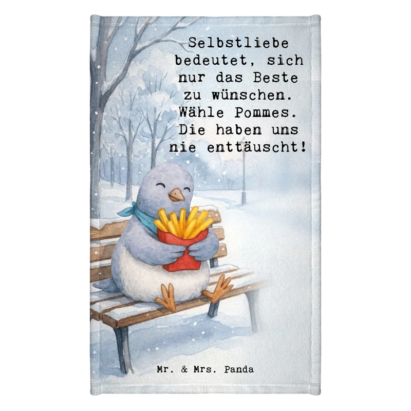 Gästehandtuch Taube Winter Pommes Design