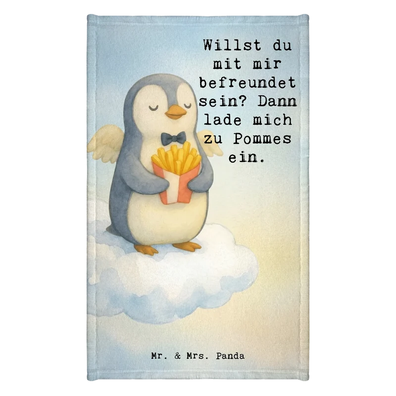 Gästehandtuch Pinguin Engel Pommes Design