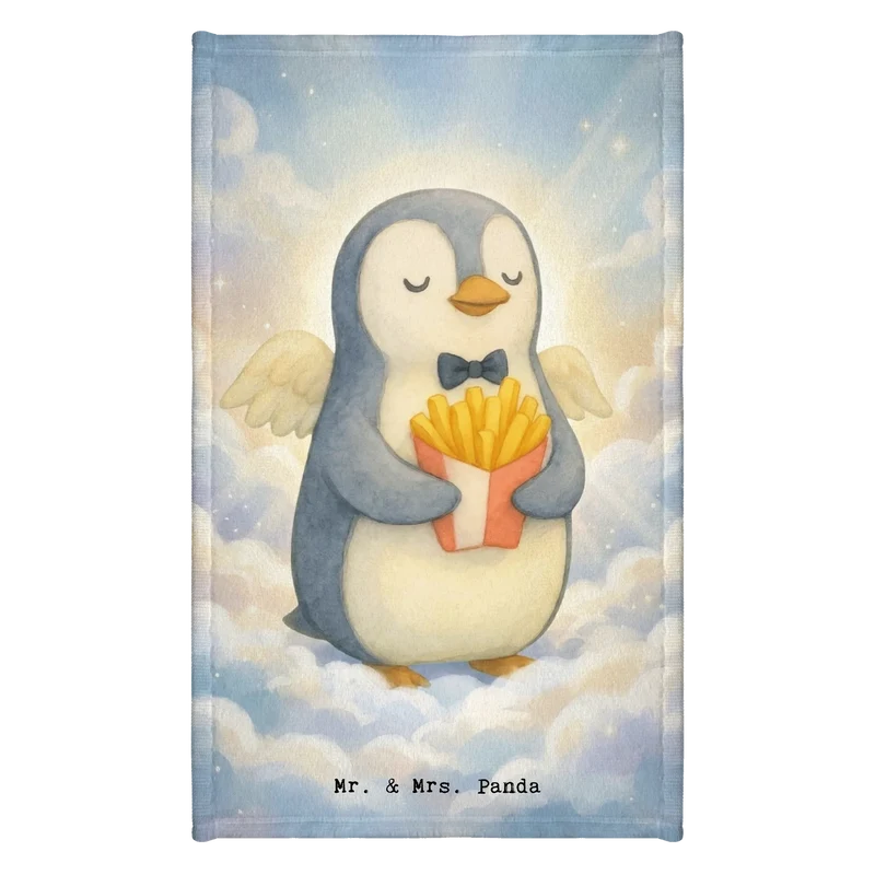 Gästehandtuch Pinguin Engel Pommes Design