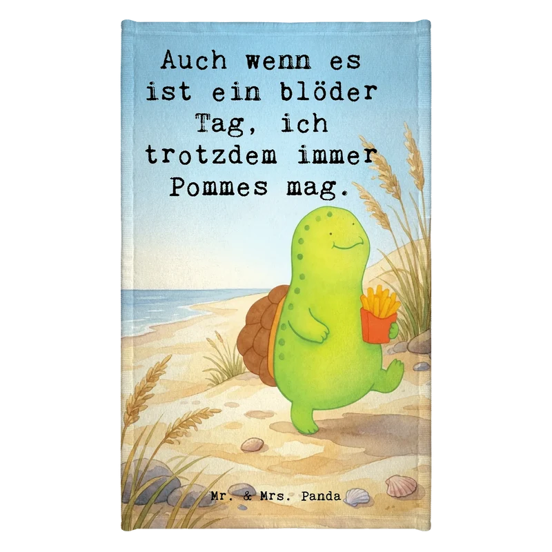 Gästehandtuch Schildkröte Pommes Design
