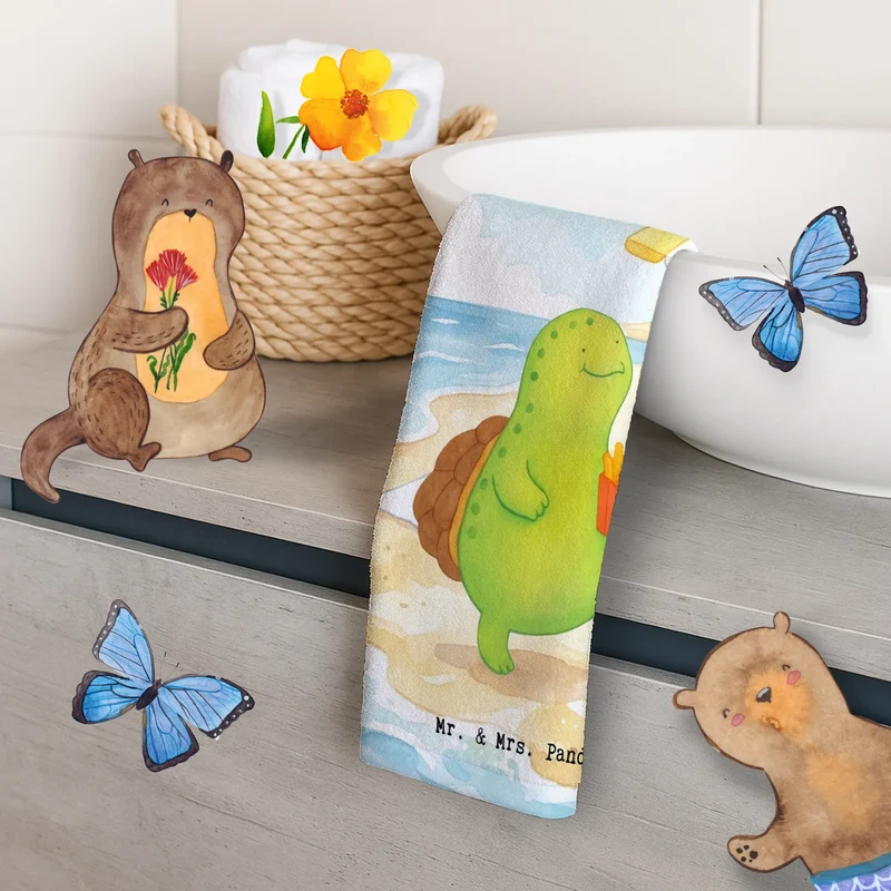 Gästehandtuch Schildkröte Pommes Design
