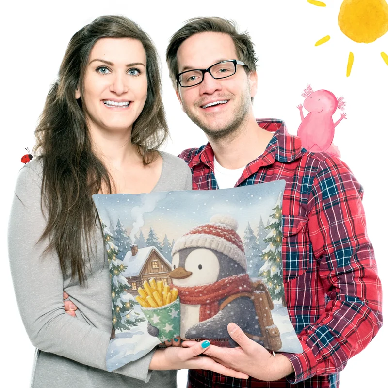 40x40 Kissen Pinguin Winter Pommes Design
