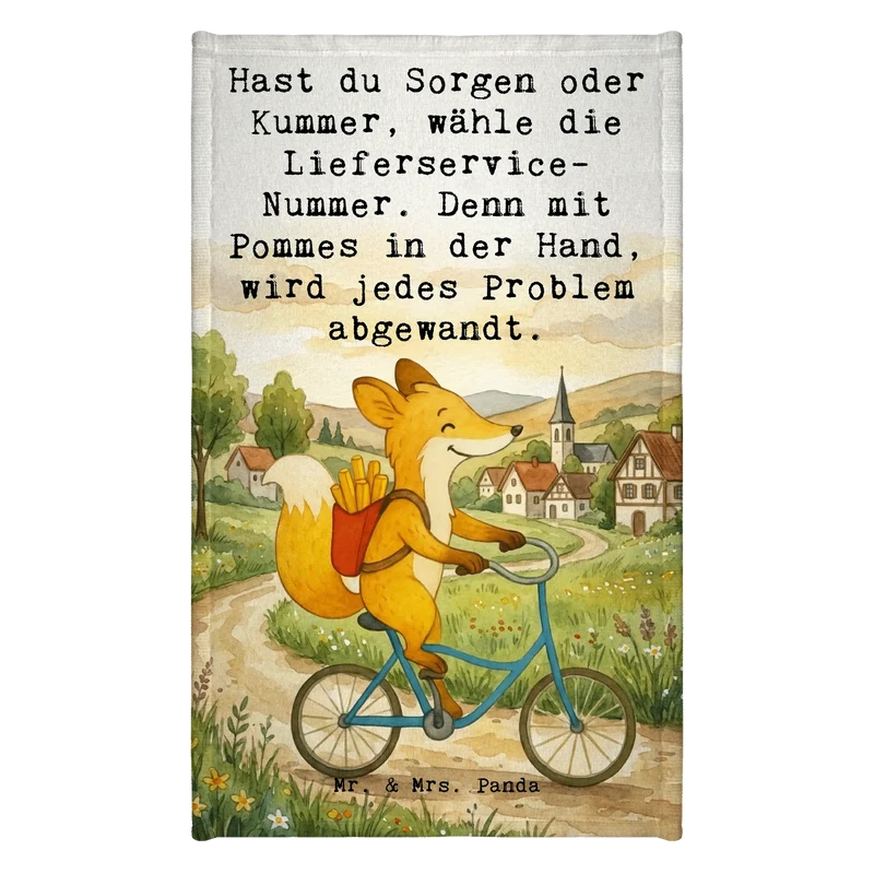 Gästehandtuch Fuchs Lieferung Pommes Design