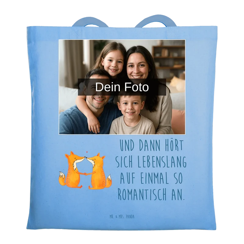 Personalisierte Foto Tragetasche Füchse Liebe