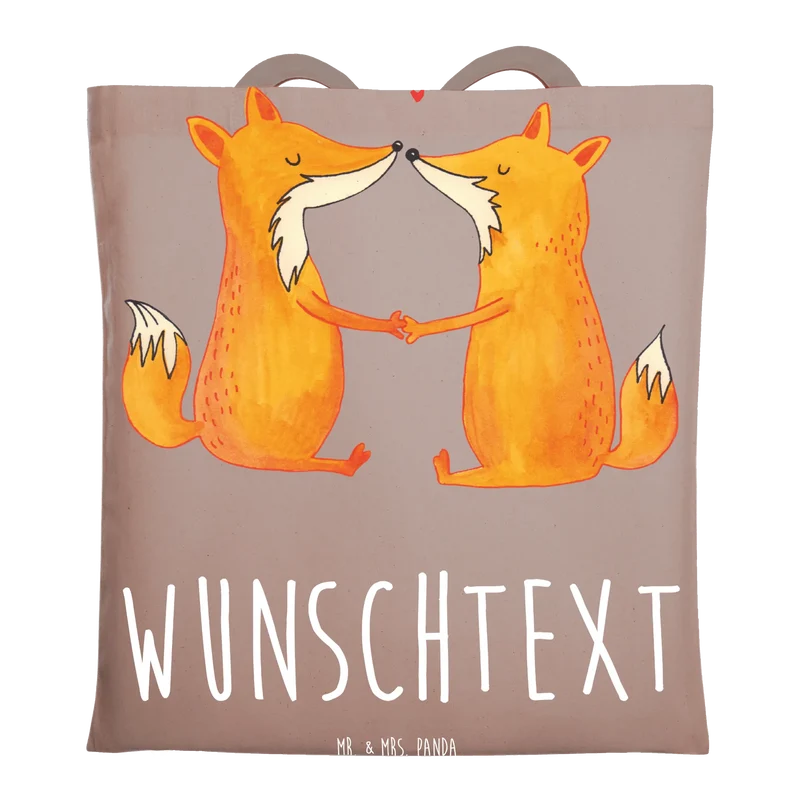 Personalisierte Foto Tragetasche Füchse Liebe