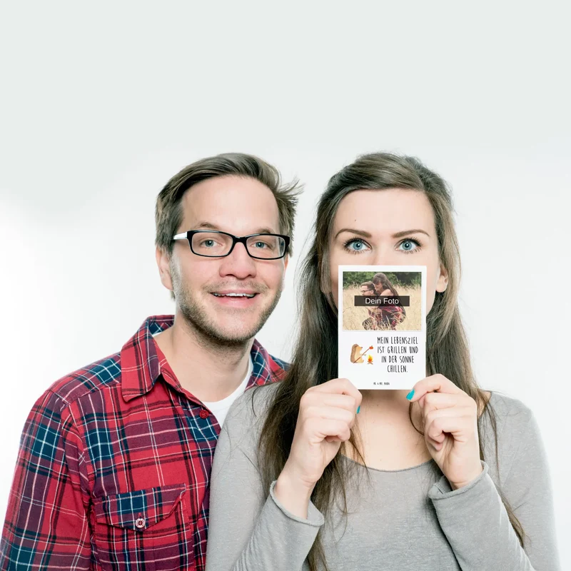 Personalisierte Foto Postkarte Igel Grillen