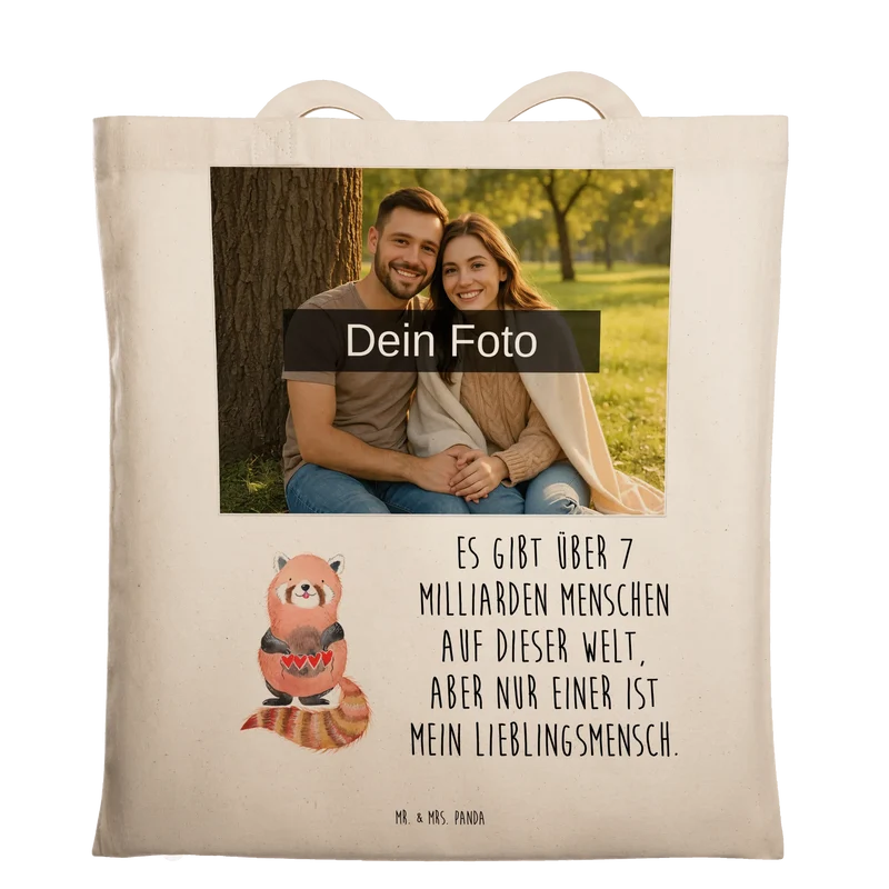 Personalisierte Foto Tragetasche Roter Panda