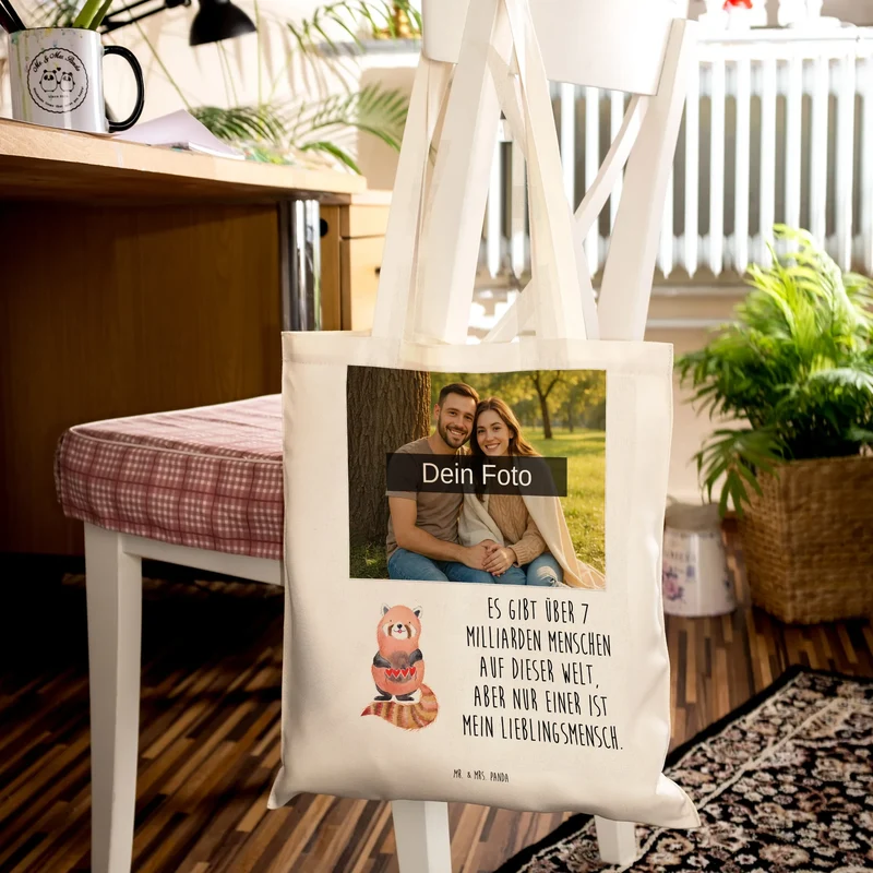 Personalisierte Foto Tragetasche Roter Panda