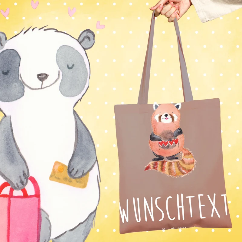 Personalisierte Foto Tragetasche Roter Panda