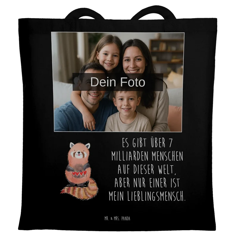 Personalisierte Foto Tragetasche Roter Panda