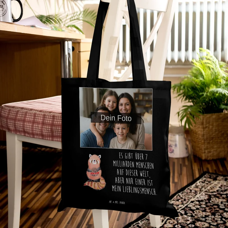 Personalisierte Foto Tragetasche Roter Panda