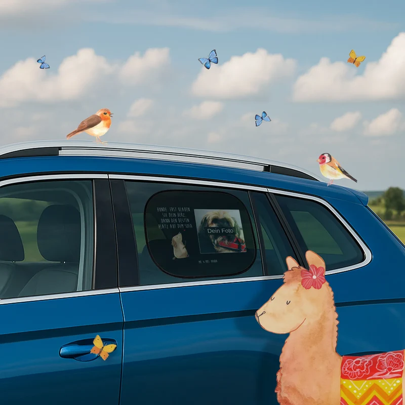 Personalisierbarer Foto Sonnenschutz Auto Hund Liebe