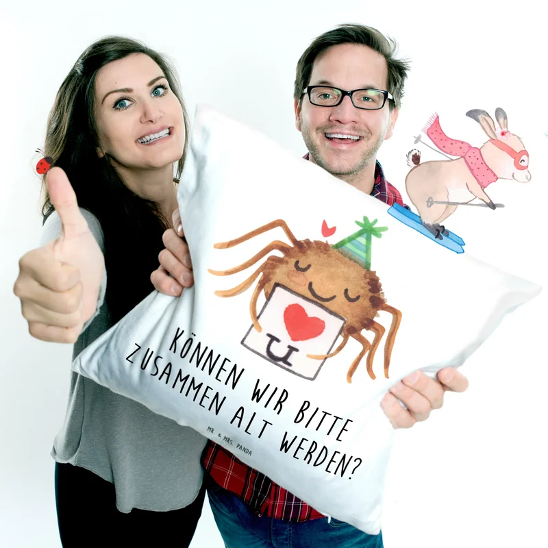 40x40 Kissen Spinne Agathe Brief
