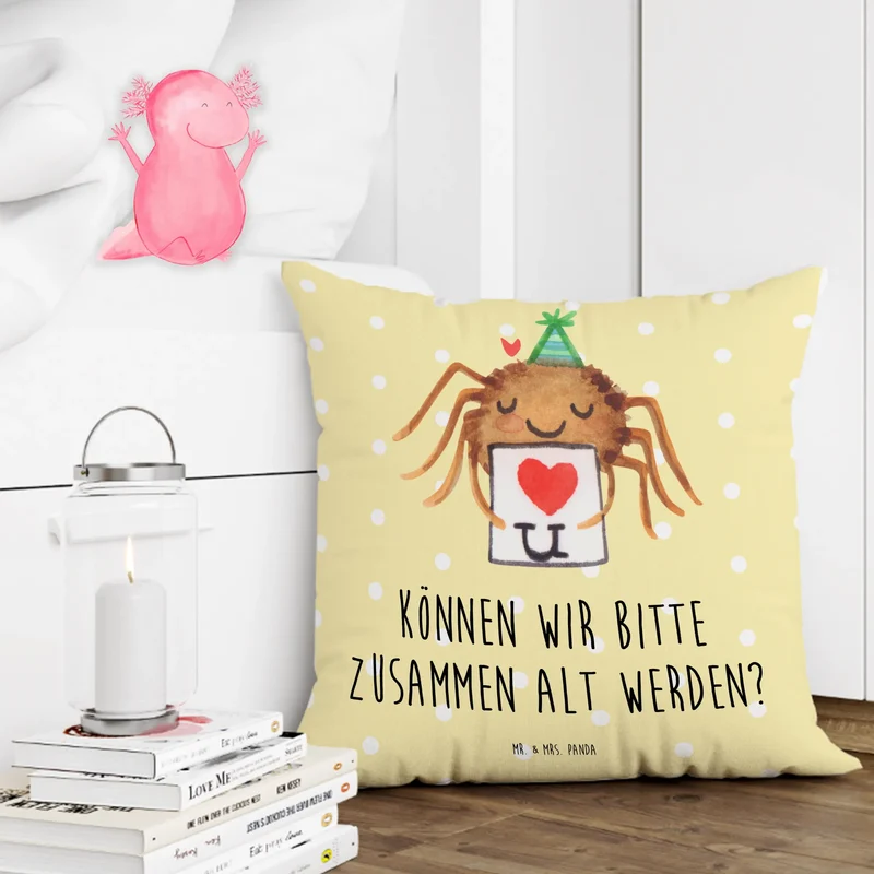 40x40 Kissen Spinne Agathe Brief