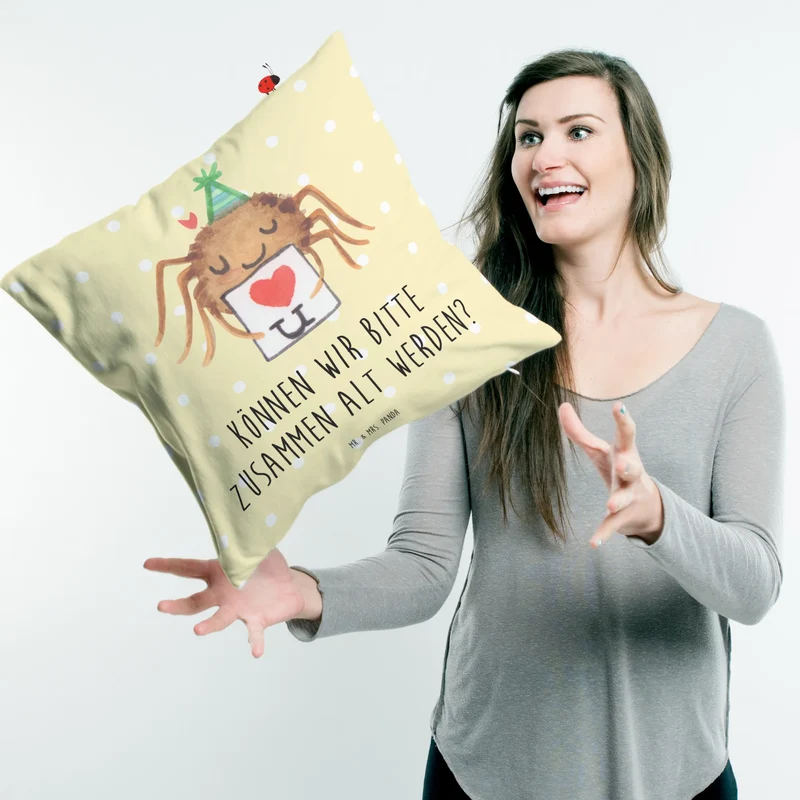 40x40 Kissen Spinne Agathe Brief