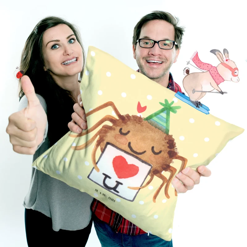 40x40 Kissen Spinne Agathe Brief