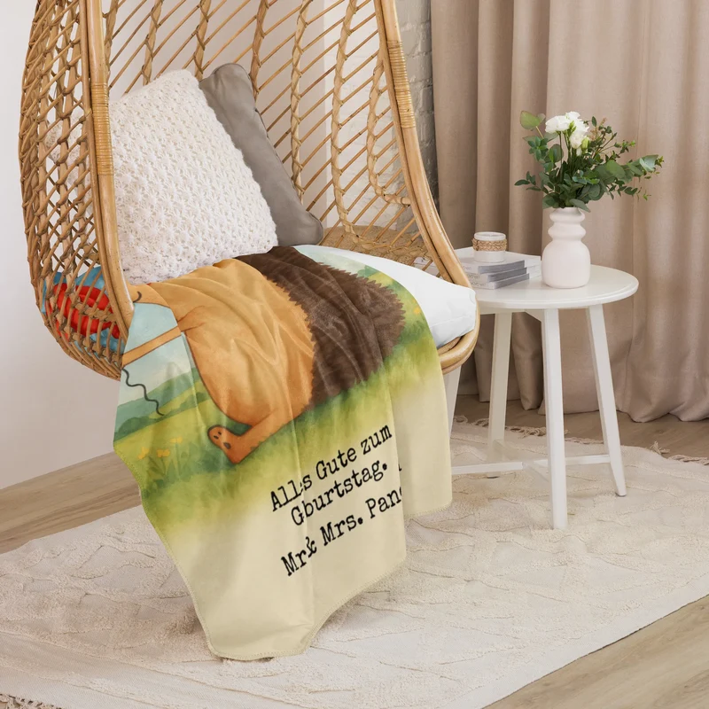 Sherpa Kuscheldecke Igel Luftballon Design