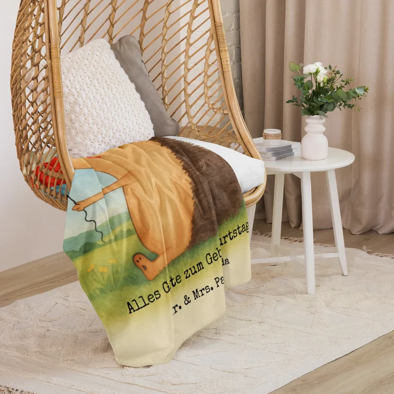 Sherpa Kuscheldecke Igel Luftballon Design
