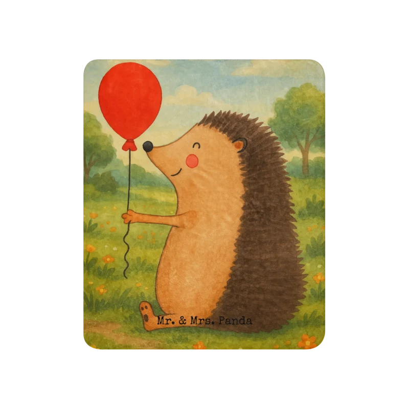 Sherpa Kuscheldecke Igel Luftballon Design