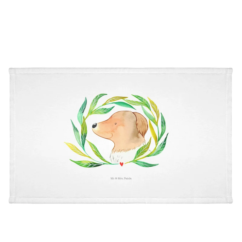 Handtuch Hund Blumen