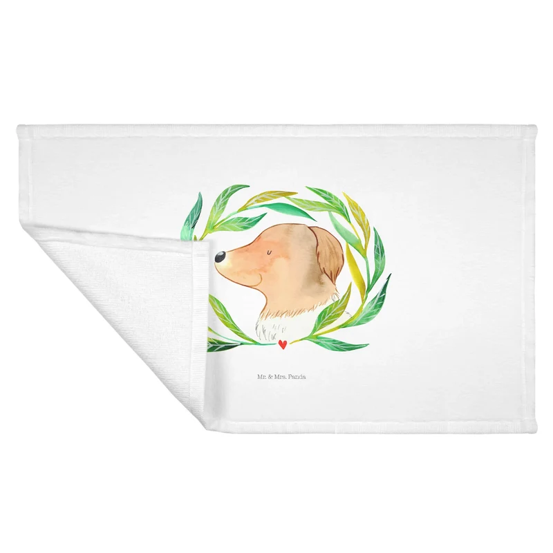 Handtuch Hund Blumen