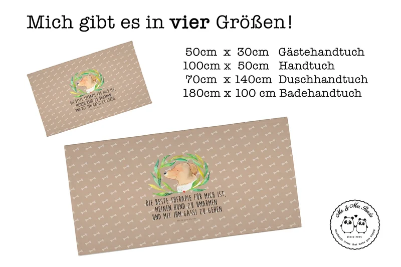 Handtuch Hund Blumen