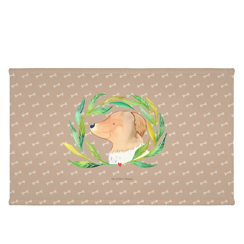 Handtuch Hund Blumen