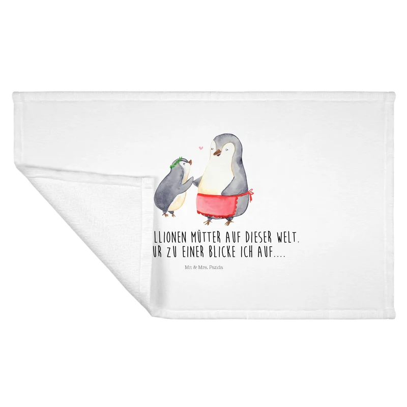 Handtuch Pinguin mit Kind
