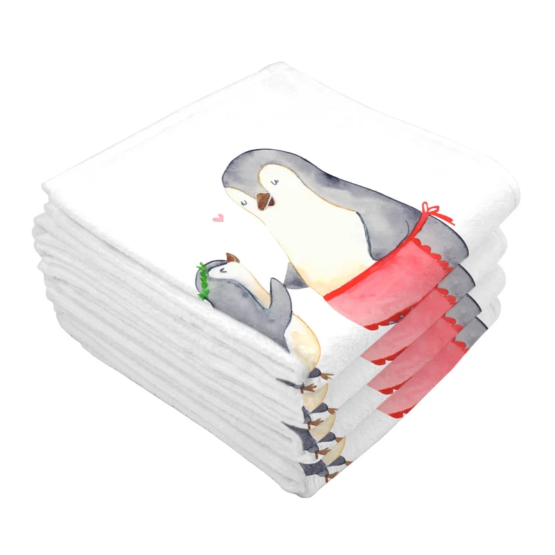 Handtuch Pinguin mit Kind