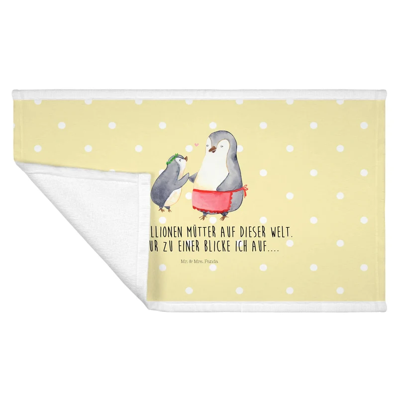 Handtuch Pinguin mit Kind