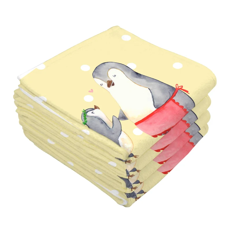 Handtuch Pinguin mit Kind