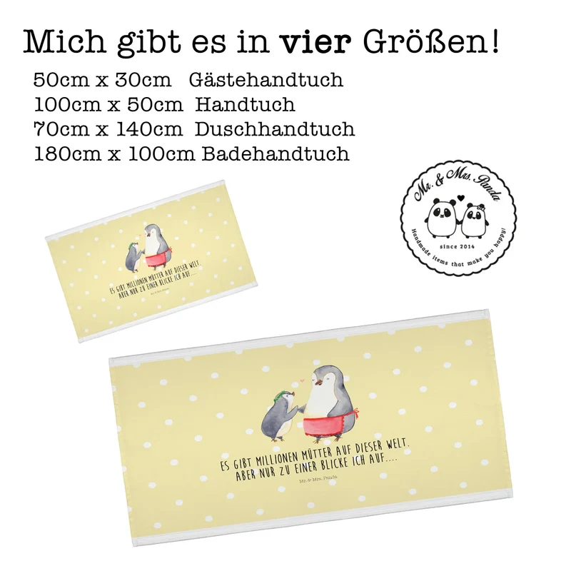 Handtuch Pinguin mit Kind