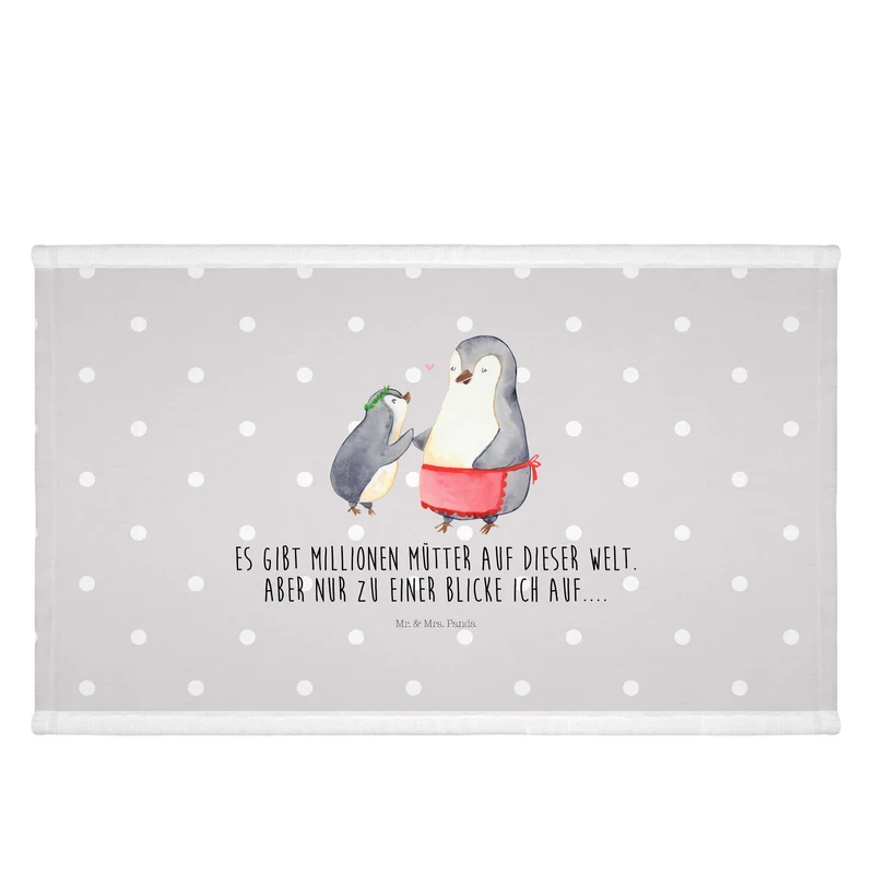 Handtuch Pinguin mit Kind