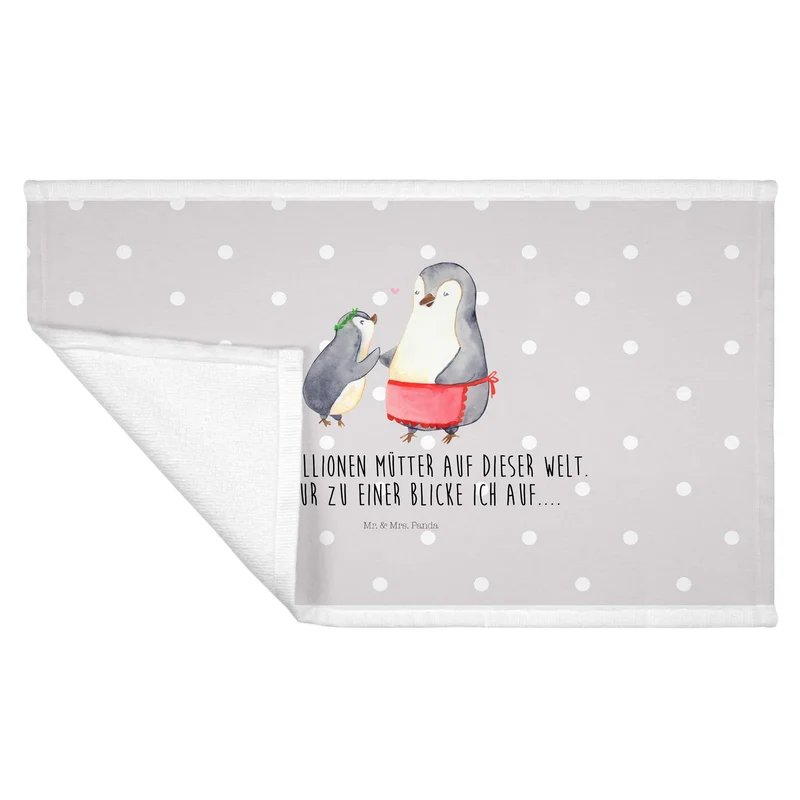 Handtuch Pinguin mit Kind