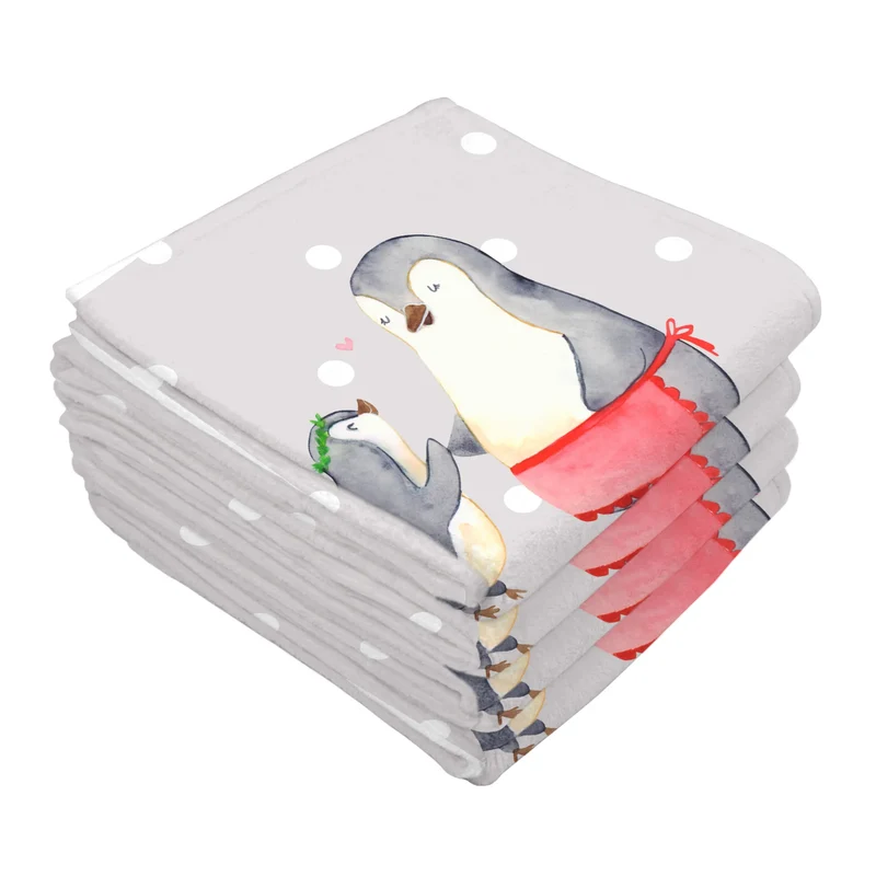 Handtuch Pinguin mit Kind