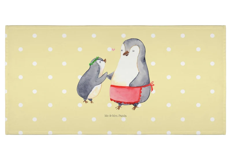 Handtuch Pinguin mit Kind