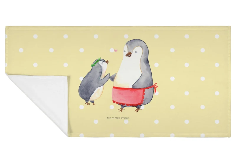 Handtuch Pinguin mit Kind