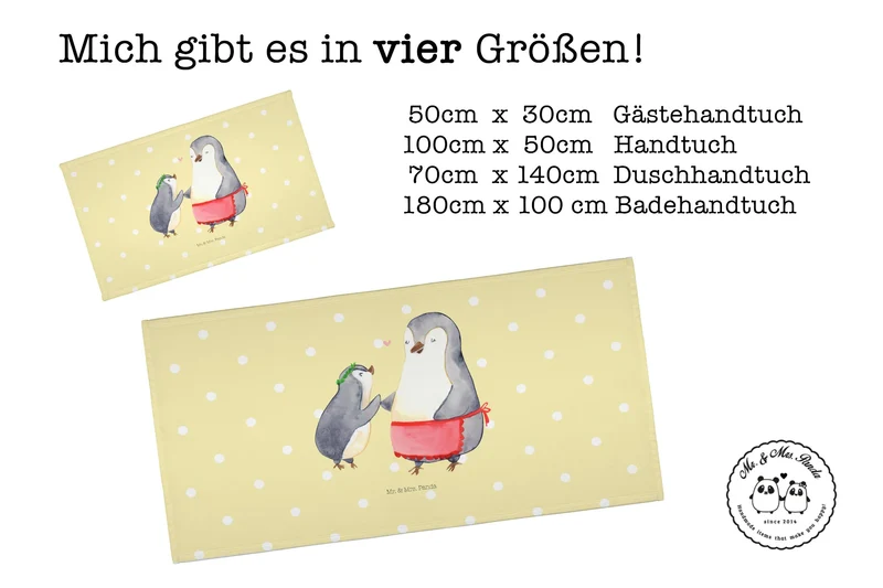 Handtuch Pinguin mit Kind
