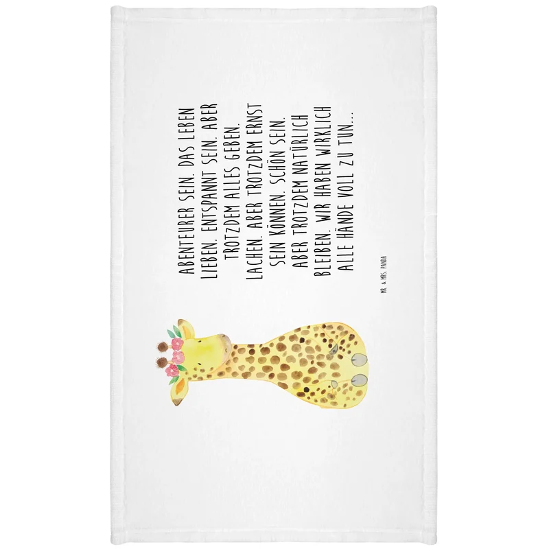 Handtuch Giraffe Blumenkranz