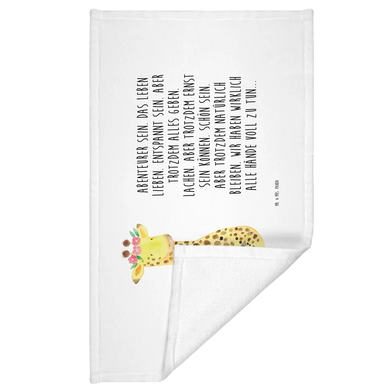 Handtuch Giraffe Blumenkranz